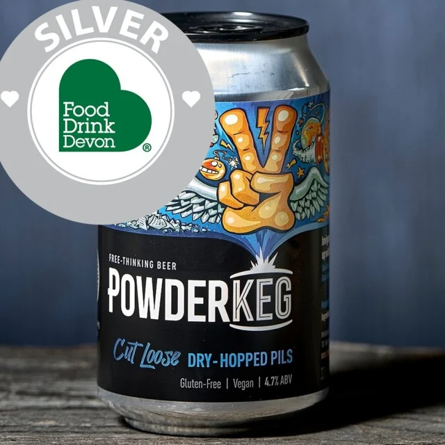 We are chuffed to announce that Cut Loose has won a Silver award at the Food Drink Devon awards!
Cut loose was the second beer we ever brewed and went on to win 'Best Lager' at the IWSC Beer Awards in 2017.
It's one of our favourite beers and inspires loyalty amongst our regulars, yet it rarely gets put on draught and we can never quite understand why. It's got a nice punchy hop zest to it and is deliciously dry.
Available in 330 ml cans from our webshop, get yourself some silver pils right now!